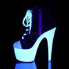 Pleaser - ADORE700SK Plateau Laarzen, Paaldans schoenen - Paaldans schoenen - Zwart/Wit Product image